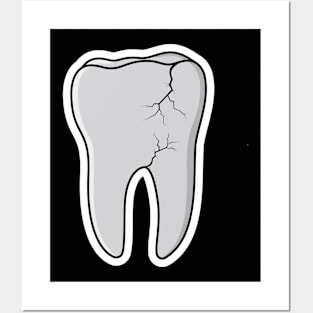 Damaged Tooth Sticker vector illustration. Healthcare and medical objects icon design concept. Dentist tooth object sticker logo design. Posters and Art